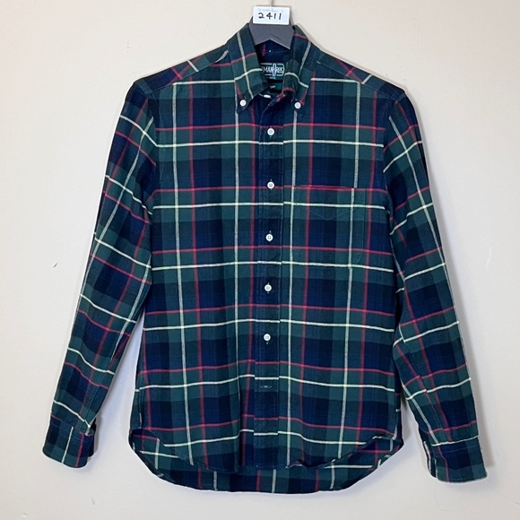 Gitman Bros Vintage Button Down Long Sleeve Shirt - Men's Size S - Green - Picture 1 of 10